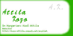 attila kozo business card